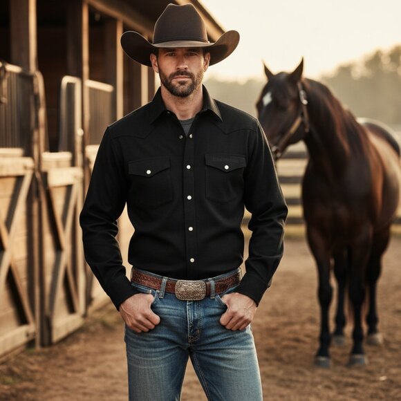Pendleton Canyon Western Snap Shirt | Black 100% Wool | 2XLT - Picture 1 of 10